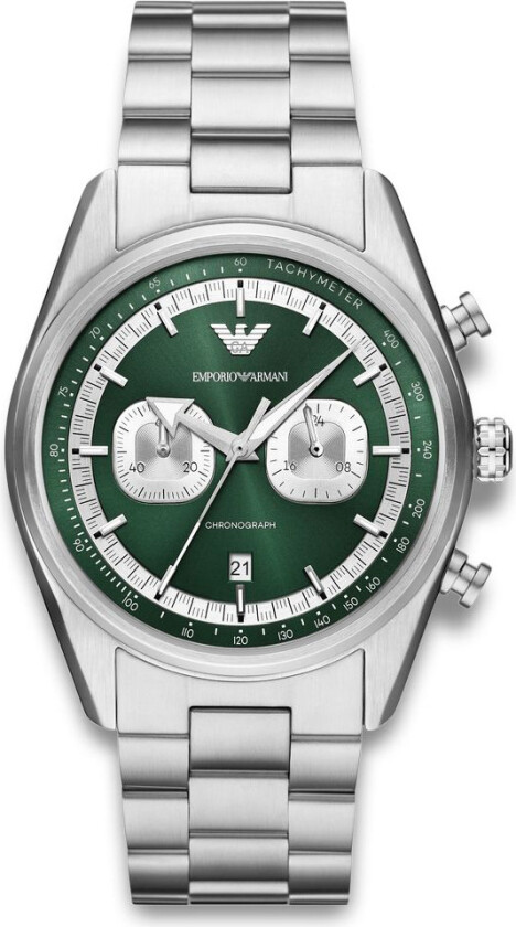 Emporio Armani Racer AR11637 - Kvarts - Sølv - Herreklokker - Rustfritt stål - ledd m/pin - Mineral