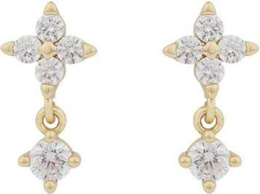 Snö Of Sweden Wish Short Earrings Gold/Clear 13mm