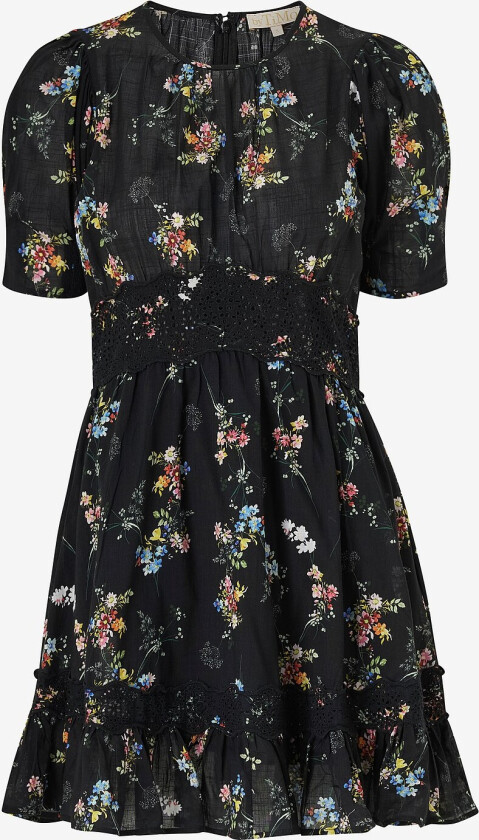 Kjole Cotton Slub Puffed Dress - Ss25 - Svart