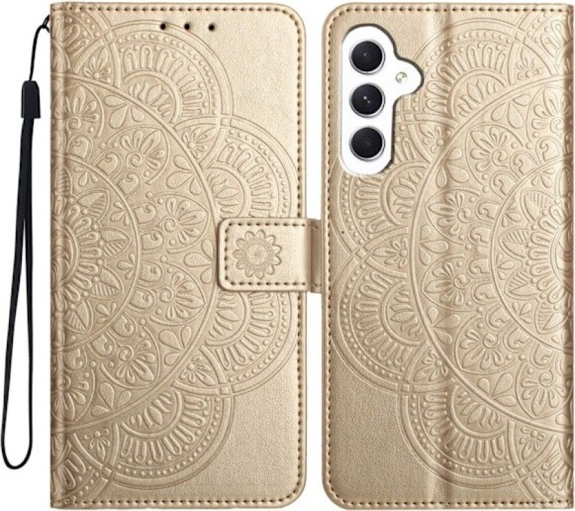 Lærveske til Samsung Galaxy A16 5G med kortspor, mandala-mønster, telefondeksel og stativ