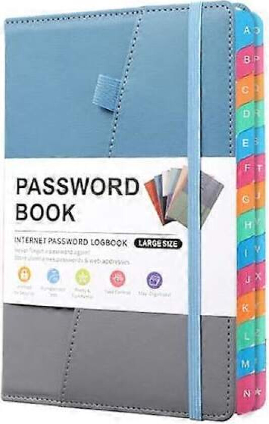 Alfabetiske faner Hardcover Passordbok for Internettpassord Nettsideadresser Notatbok