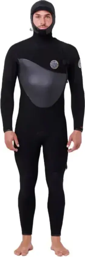 Våtdrakt Rip Curl Flashbomb Heat Seeker Hooded 5mm Zipless (L - Svart)