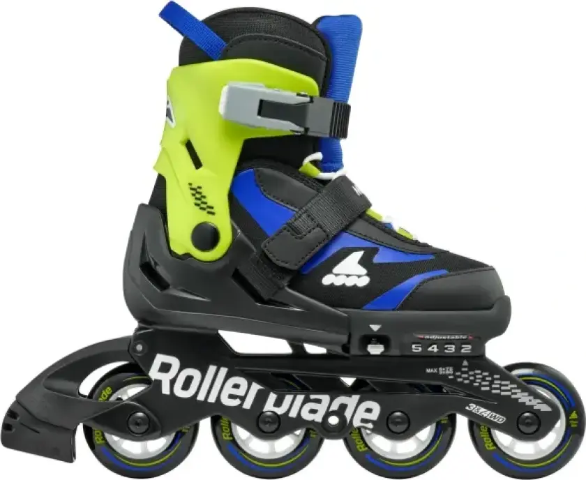Inline Skøyter Barn Rollerblade Microblade Svart/Blå (Svart - 36.5-40.5)