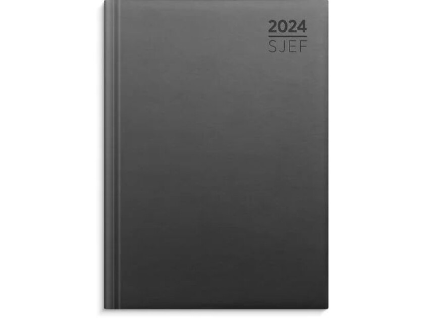 Sjefskalender 2024 A5 imitert grå