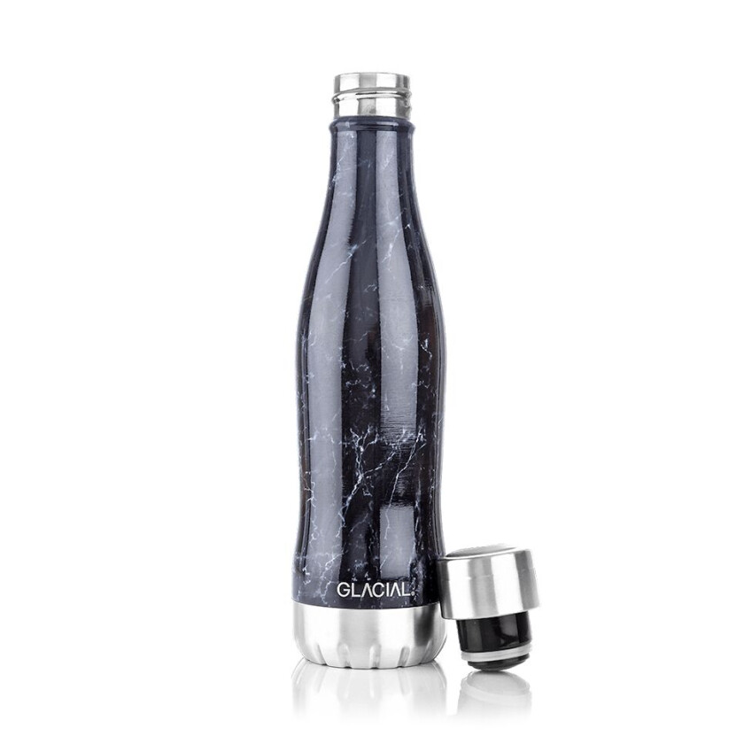 vannflaske 400 ml Black marble