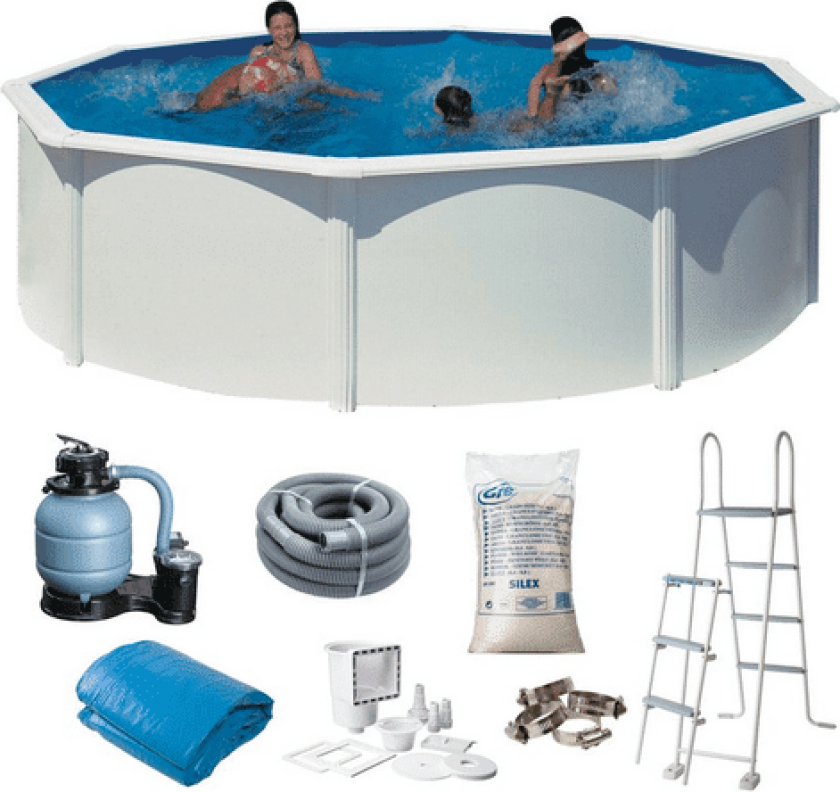 Rundt Basseng Hvit Ø460 X 120 Cm Kit460eco