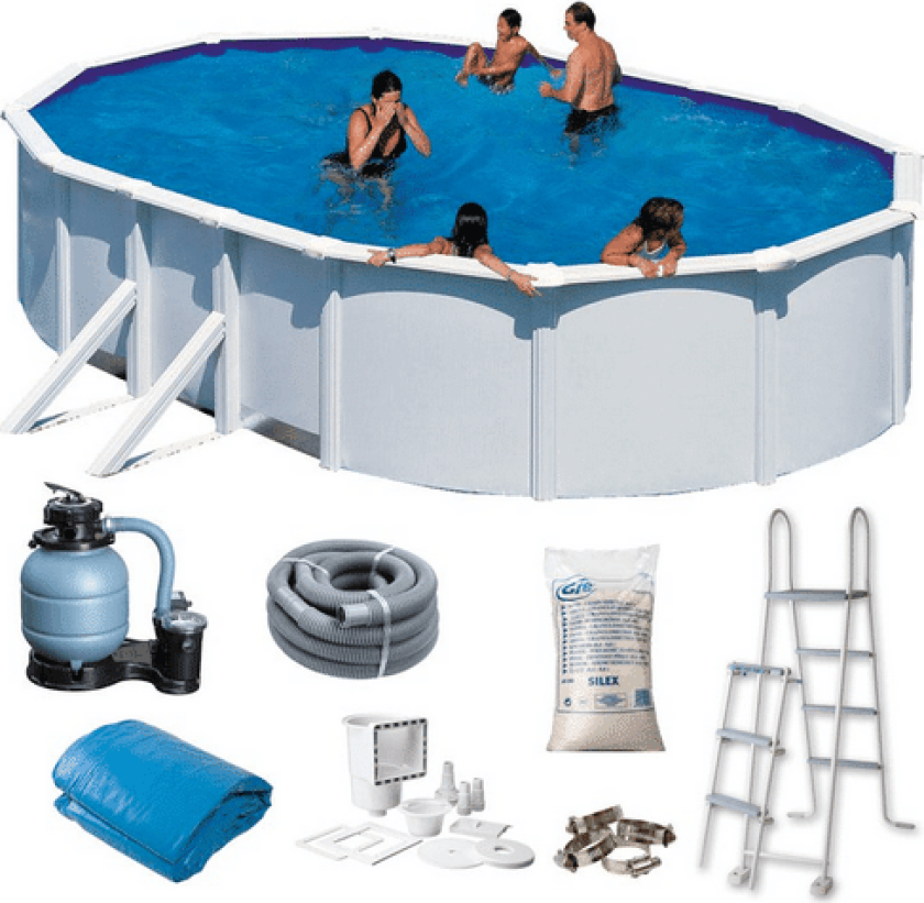 Ovalt Basseng 500 X 300 X 120 Cm Hvit Kit500eco
