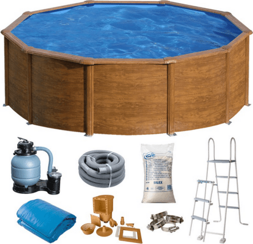 Rundt Basseng Tre Ø460 X 120 Cm Kit460w