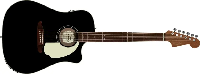 California Standard Redondo CE Spruce Top, Ivory Pickguard, Black