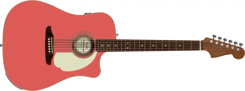 California Standard Redondo CE Spruce Top, Ivory Pickguard, Fiesta Red