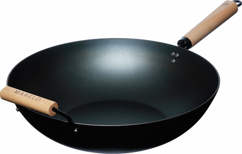 Wok 36 cm, Forinnbrent karbonstål