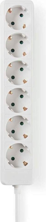 Forlengelseskontakt | Type F (CEE 7/7) | 6-veis | 1,50 m | 3680 W | 16 A | Type jording: Sidekontakter | 230 V AC 50/60 Hz | Sok