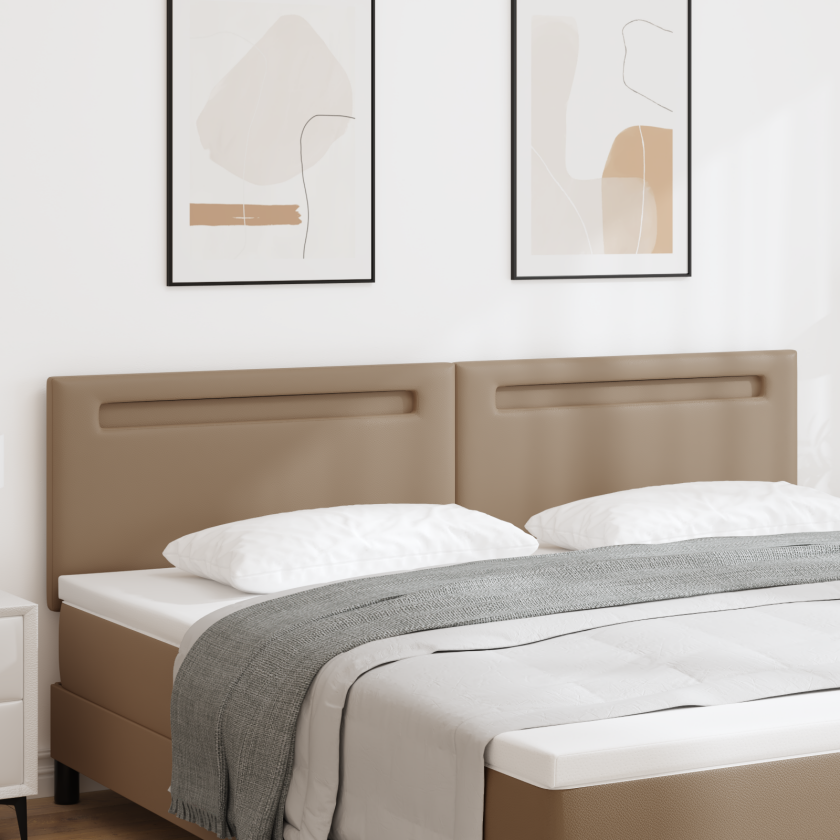 Sengegavl Enkel Design Kaffe 200 cm Imitert Skinn