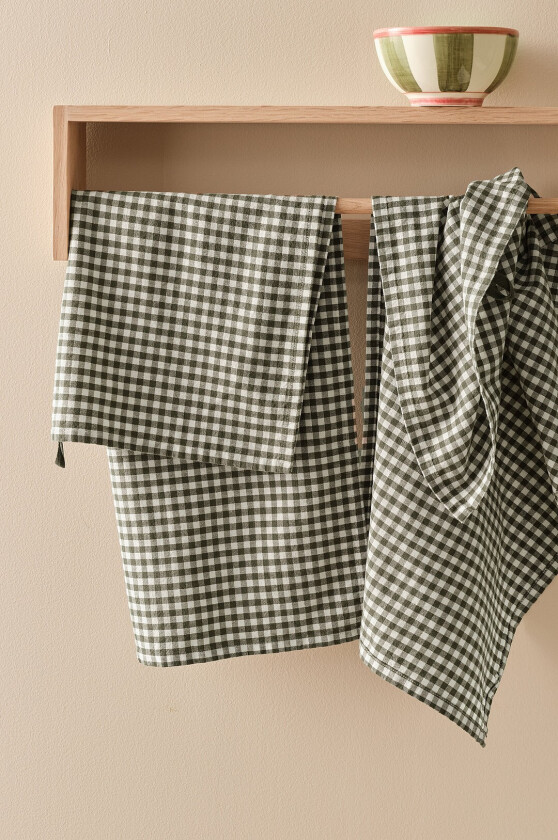 Kjøkkenhåndkle Ramona Check 2-pakning - Grønn