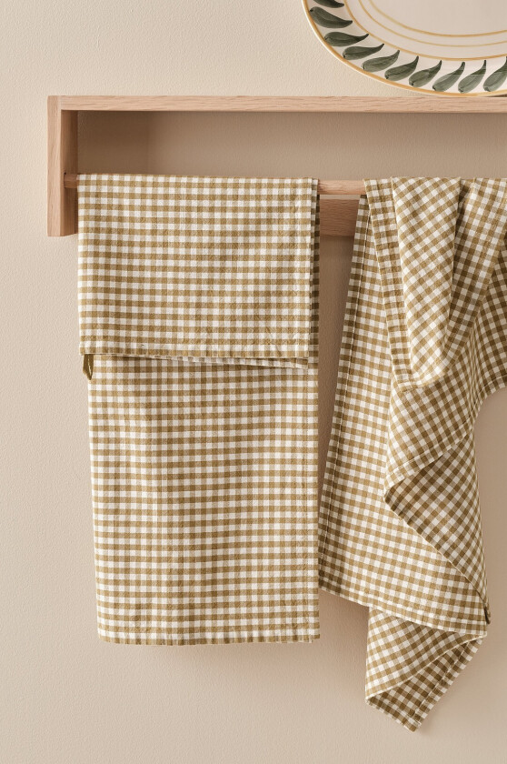 Kjøkkenhåndkle Ramona Check 2-pakning - Brun