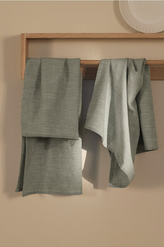 Kjøkkenhåndkle Ramona Uni 2-pakning - Grønn