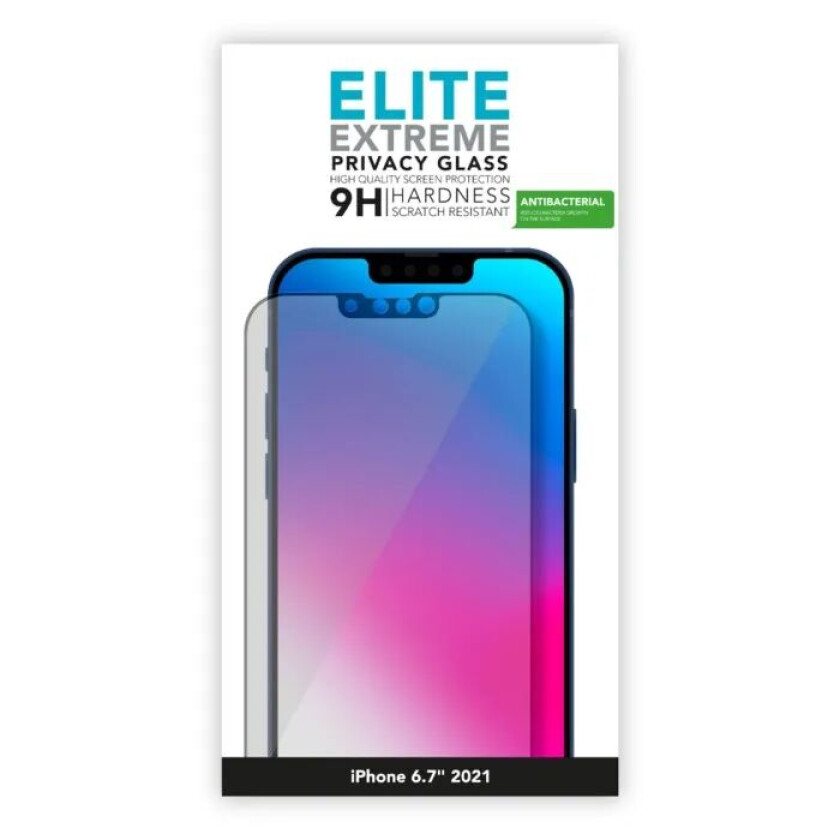 Elite Extreme Privacy Glass Skjermbeskytter for iPhone 13 Pro Max og 14 Plus