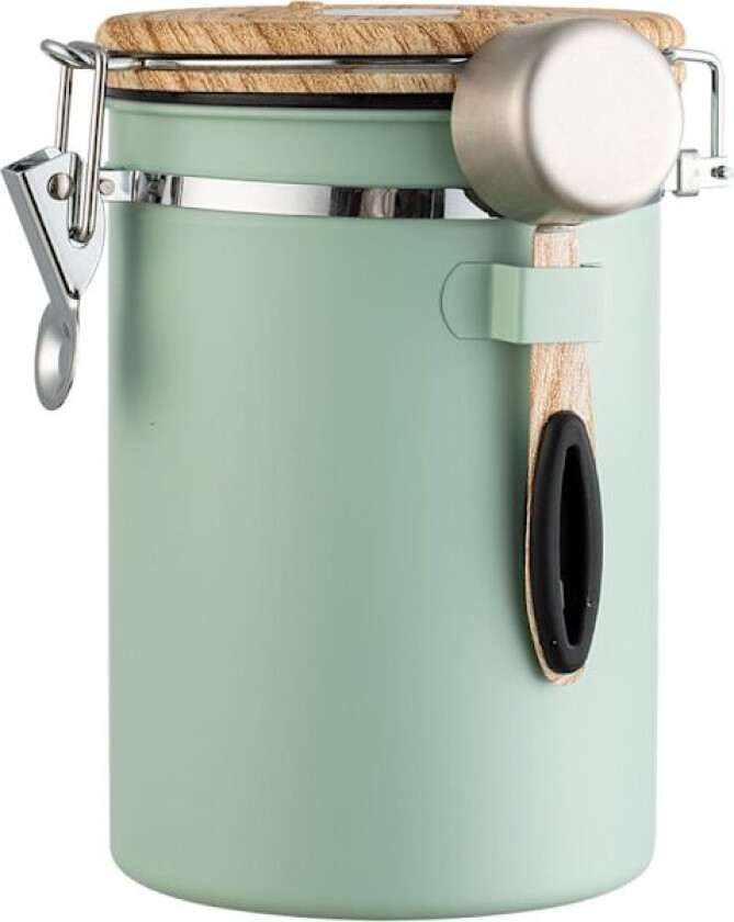 (Grønn) Kaffebeholder - Kaffeboks - 1,8L - Kaffebeholder Oppbevaringsboks - Kaffebeholder - Lufttett Kaffebeholder med CO2-ventil - grønn