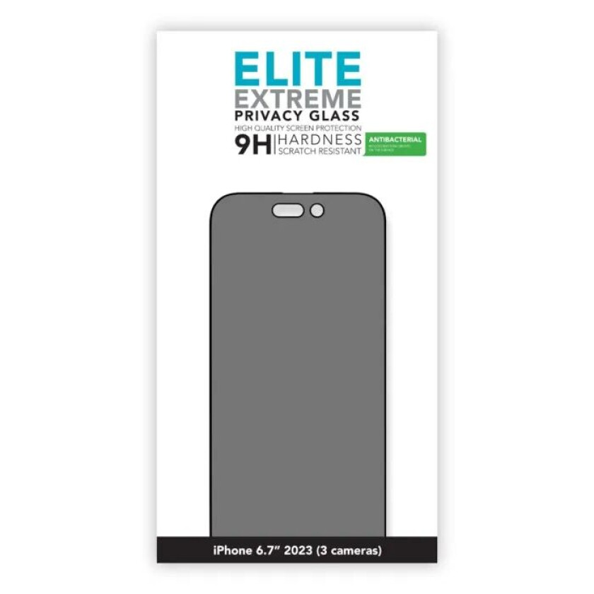 Elite Extreme Privacy Glass Skjermbeskytter for iPhone 15 Pro Max