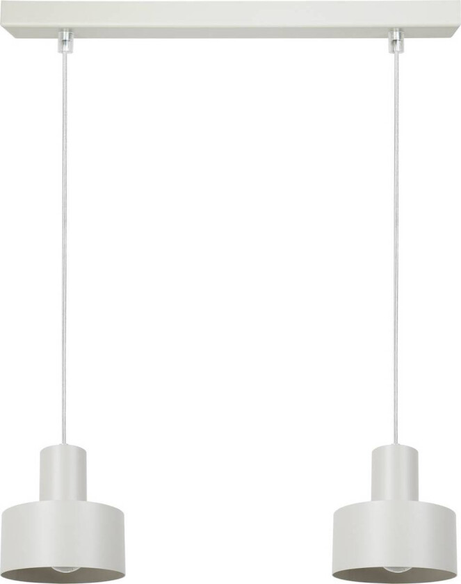 Hengelampe Rif 2, taupe 2 lyskilder, lineær, stål