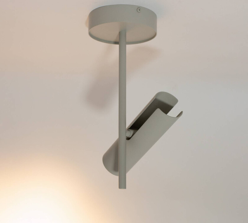 Downlight Leda 1, taupe, 1 lyskilde, stål, GU10, høyde 34 cm