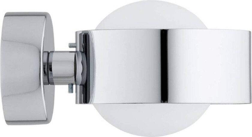 Vegglampe Mado, stål kromfarget, glass opal, 1 lyskilde