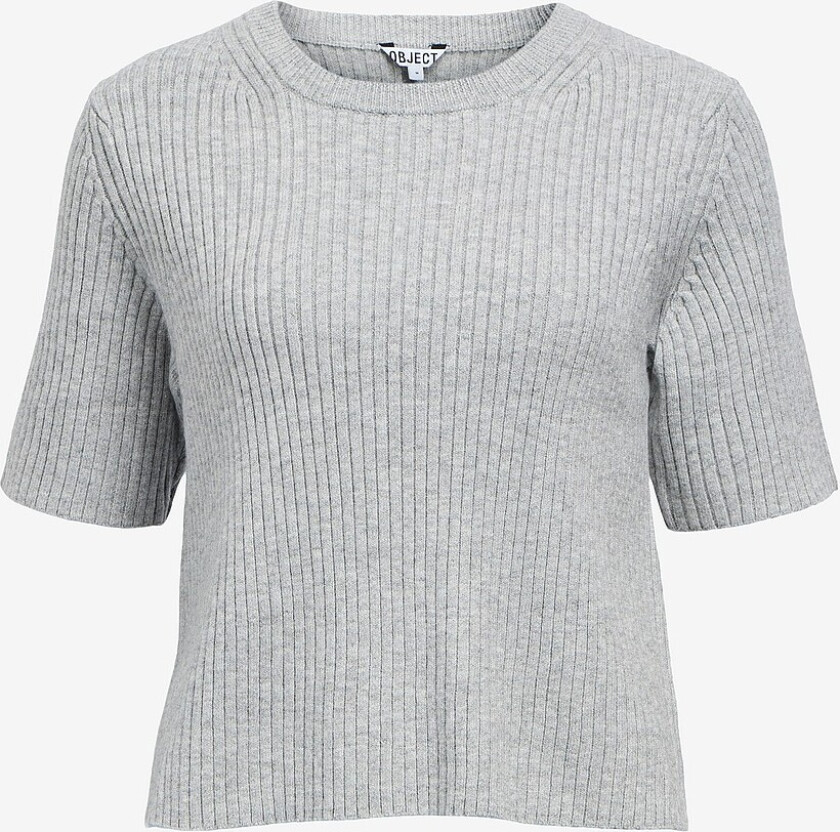 Pullover objElva 2/4 RE O-neck Knit - Grå