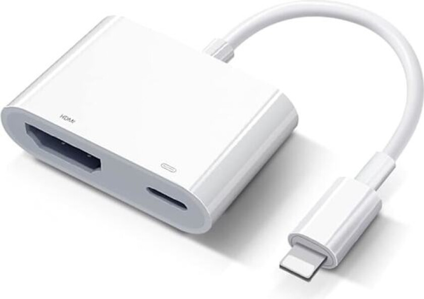 iPhone iPad HDMI-adapter TV Lightning til HDMI Plug and Play-kabel for iPhone 14/13/12/SE/11/XS/XR/X/8/7/iPad til TV/HDTV/Monitor/Projektor