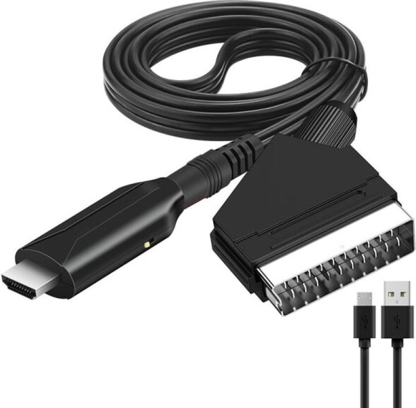 SCART til HDMI-kabel 1080P/720P med USB-kabel SCART I