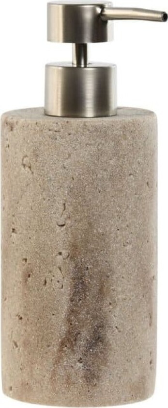 Såpedispenser Home ESPRIT Krem Sølv Harpiks Polyetylen Marmor 7 x 7 x 17,5 cm