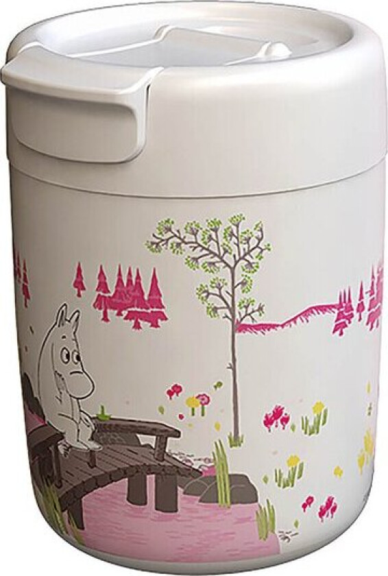 Mummi termokopp 32 cl rosa/hvit