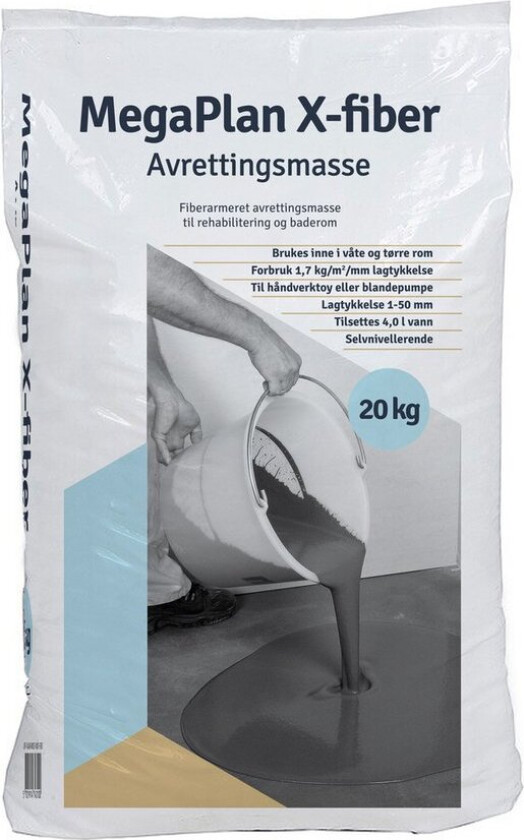 Bilde av MEGAPLAN X-FIBER AVRETTINGSMASSE 20KG