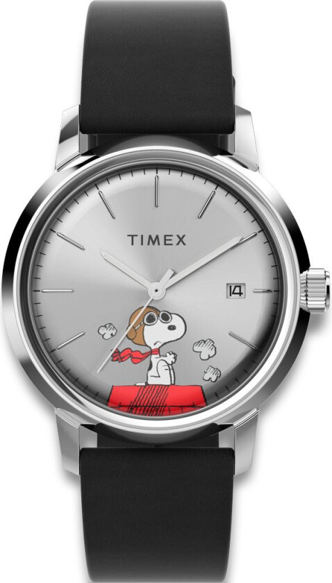Marlin Automatic x Peanuts Snoopy TW2W49600 - Automatisk - Sølv - Herreklokker - Skinn - Akryl