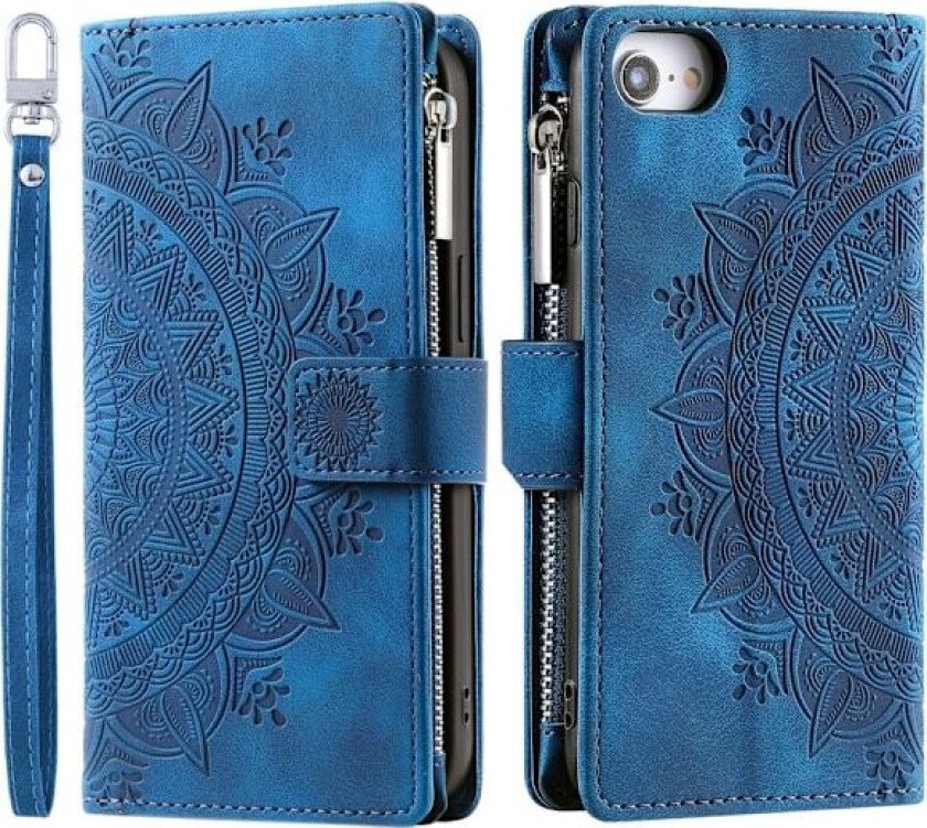 For iPhone 16e Lommebok Deksel Shell Mandala Blomstermønster