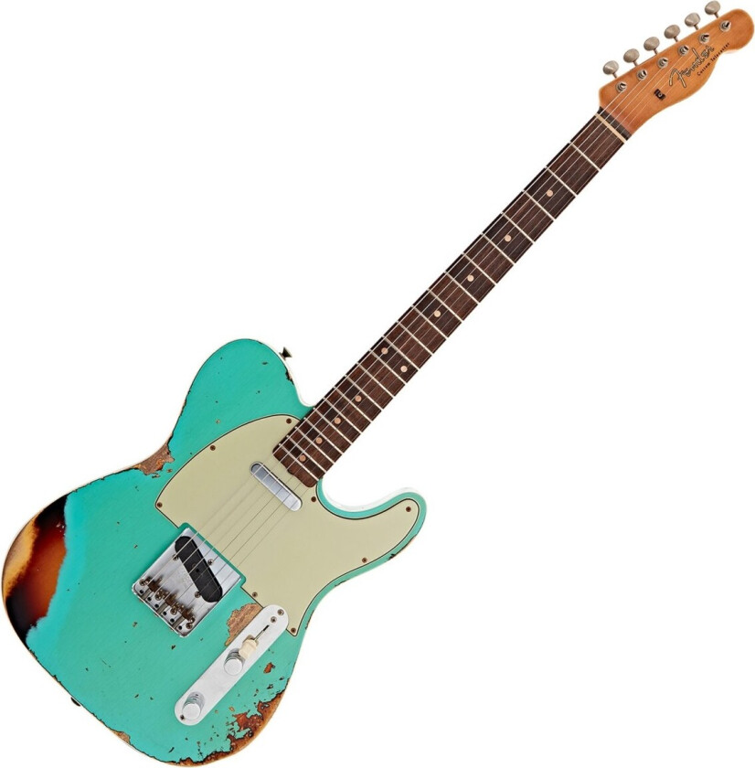 LTD 60 Telecaster Custom Heavy Relic Aged Seafoam Green Over 3-colour Sunburst