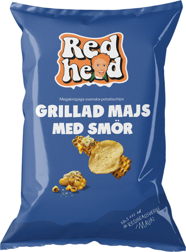 Redhead Grillet Mais med Smør Chips - 150 gram