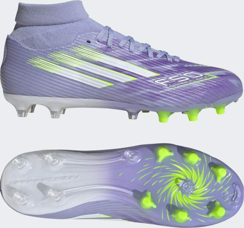 F50 Sparkfusion League Mid Cut Fg/ag Radiant Blaze - Fiolett/sitron/lilla Kvinner, størrelse 36⅔
