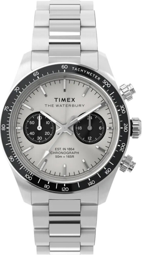 Waterbury Waterbury Heritage Chronograph TW2Y19200 - Kvarts - Sølv - Herreklokker - Rustfritt stål - ledd m/pin - Mineral