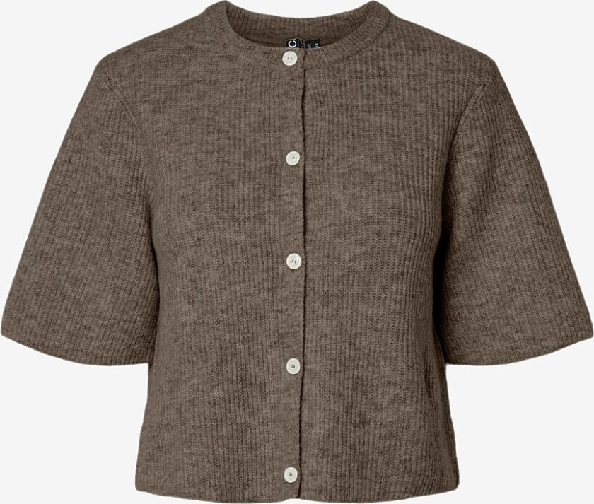 Kardigan pcSilly SS O-neck Knit Cardigan - Brun