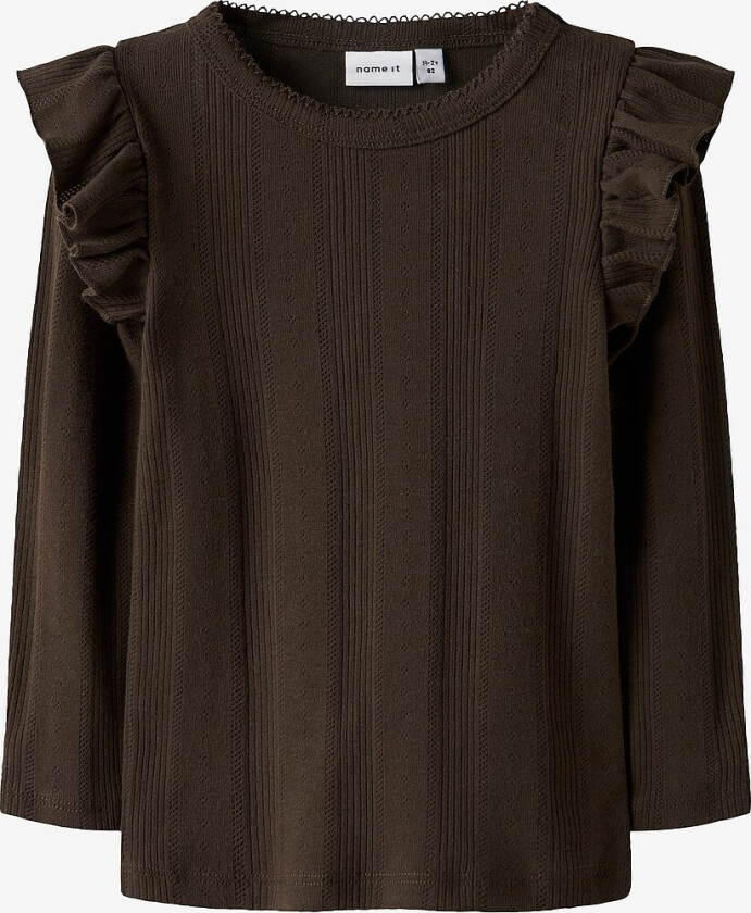 Topp nmfJulia LS Slim Top - Brun