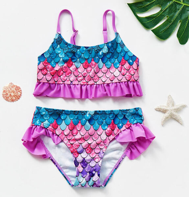 Bilde av 1~14Y Flickbaddräkt Flickbaddräkt Set Bikiniset för barn Biquini Infantil Baddräkt för barn-ST108mix ST291 lila 8-9 år