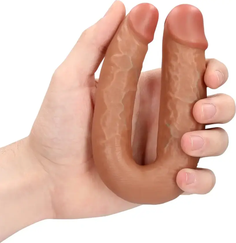 U-formet Dobbeldildo Tan 12,7 cm
