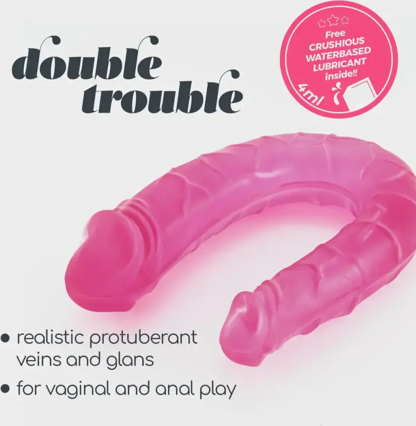 Double Trouble Dobbeldildo Rosa - 27 cm
