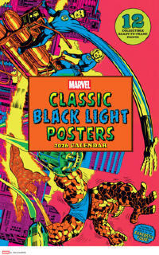 Marvel Classic Black Light 2026 Poster Calendar with 12 Frameable Prints