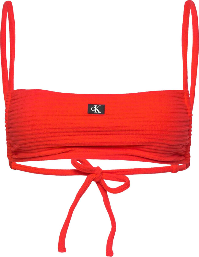 Square Bralette Swimwear Bikinis Bikini Tops Bandeau Bikinitops Red Calvin Klein