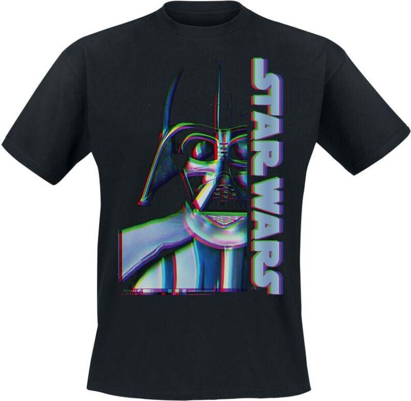 Disney T-skjorte - Darth Vader - Glitch - S til XXL - Herrer - svart