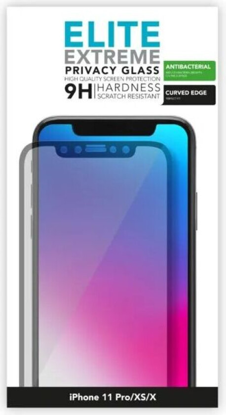 Elite Extreme Privacy Glass Skjermbeskytter for iPhone 11 Pro/X/Xs