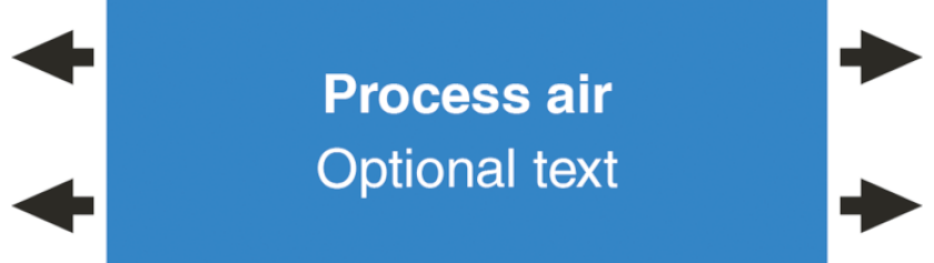 Rørmerke Process air Høyre + venstre Pil