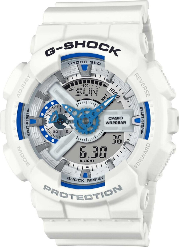 G-Shock GA-110HDS-7AER - Anadigi - Hvit - Herreklokker - Resin - Mineral