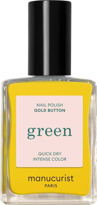 Green Nail Polish Gold Button